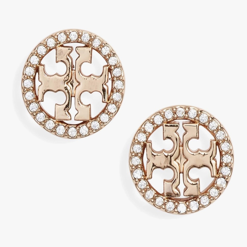Tory Burch Gold and Silver Crystal Earrings